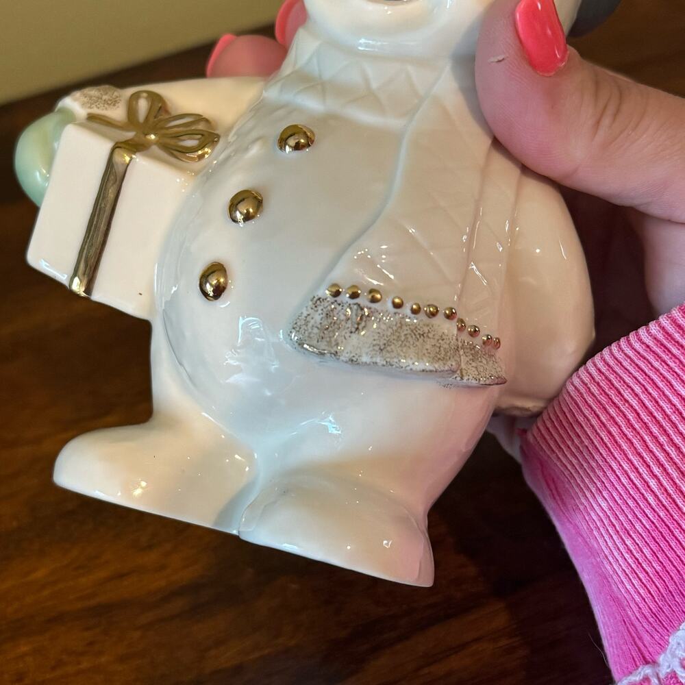Lenox Snowan with Present and Top Hat - Picture 6 of 9